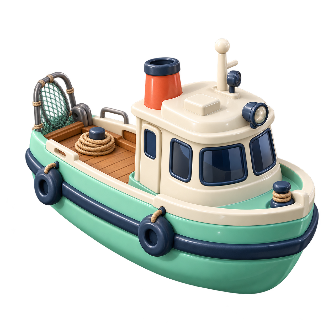 Harbor Tug, Loopovia’s yellow and teal starter boat